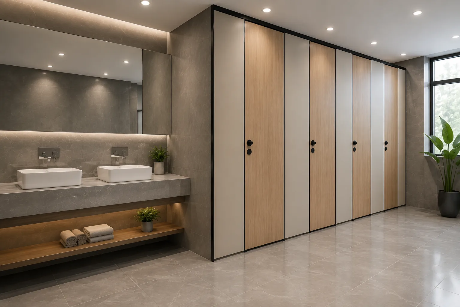 Système de cabines sanitaires toute hauteur